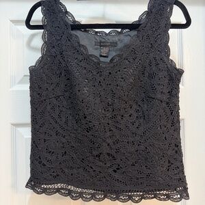 SilkLand Crochet Top – Size S – Linen & Cotton Blend with Lining and Side Zipper